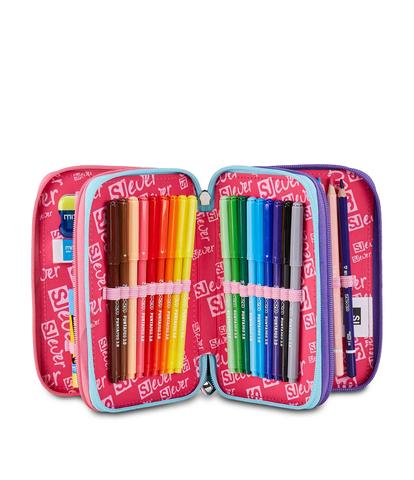Astuccio 3 Zip Seven SJ Ever Pink Beat Girl – Scuola 2026/27
