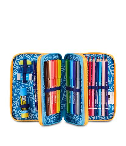 Astuccio 3 Zip S3D Seven SJ Gang Joyful Pins Boy 2026-2027 | Astuccio Scuola Bambino