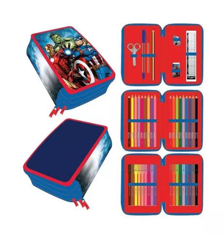 Astuccio 3 Zip Avengers Interno Giotto