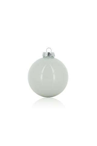 Box 16 Sfere Natalizie Vetro Bianco 80mm - Decorazioni Natale Premium