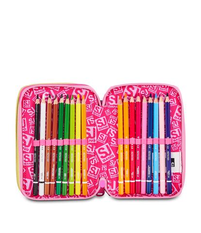 Astuccio 3 Zip S3D Seven SJ Gang Joyful Pins Girl 2026-2027 | Astuccio Scuola Bambina