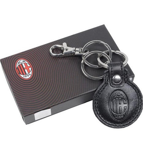 Portachiavi Tondo in Pelle AC Milan – 47x55 mm | Gadget Ufficiale Tifosi