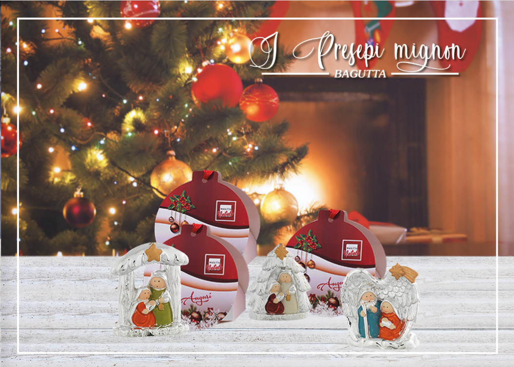 Bagutta Mini Presepe Smaltato 11x13cm - Presepe Natale Decorazione