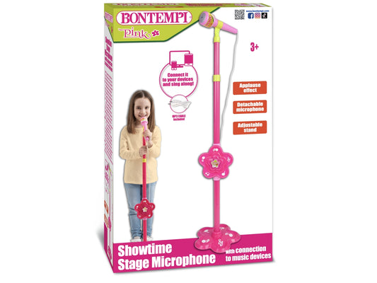 Microfono Basico con Asta - Rosa, Verde e Bianco, Età 3+, Unisex, Bontempi