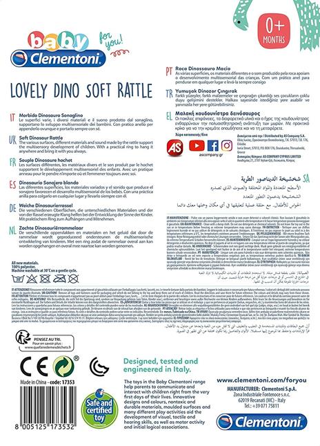 Clementoni Morbidi Cagnolino Sonaglino & Dinosauro