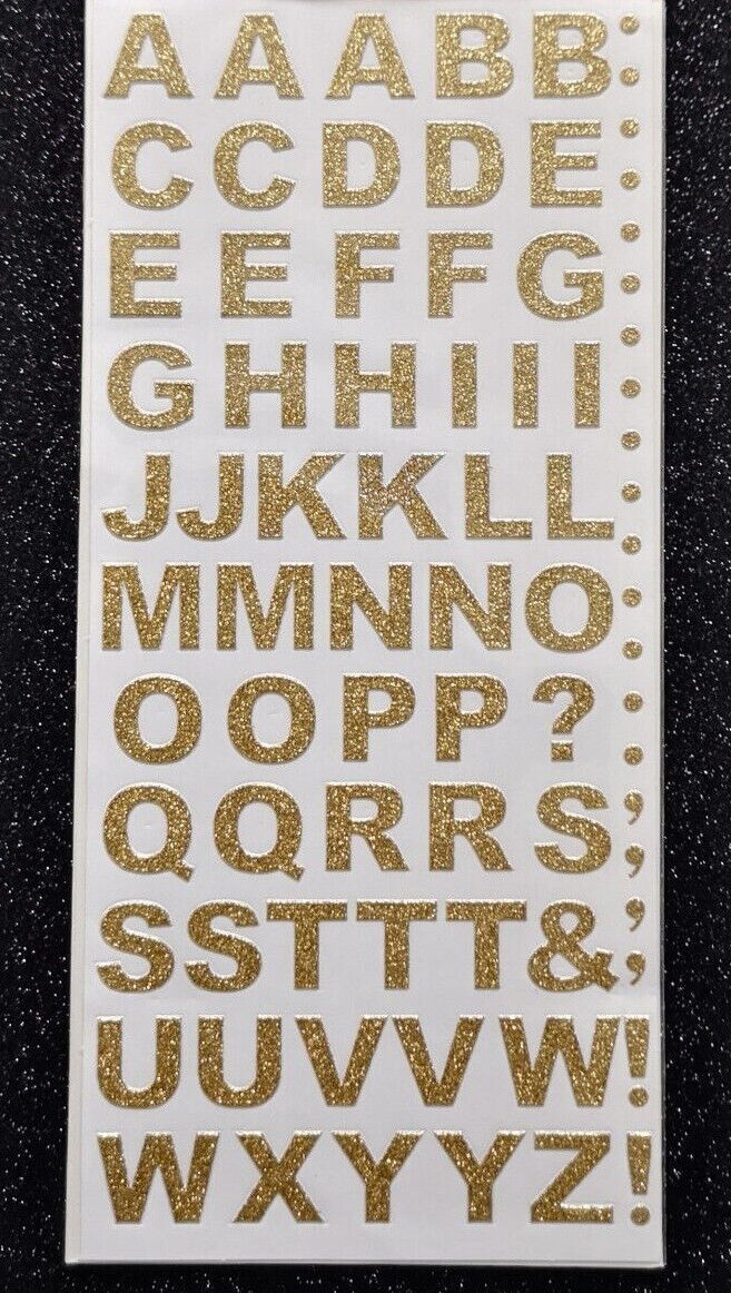 Lettere adesive glitter oro e argento