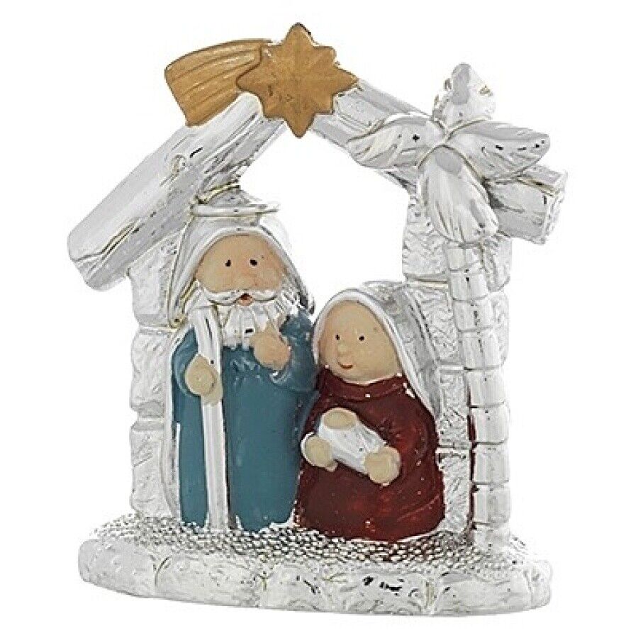 Bagutta Mini Presepe Smaltato 11x13cm - Presepe Natale Decorazione