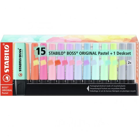 Set 15 Evidenziatori Stabilo Boss Pastel
