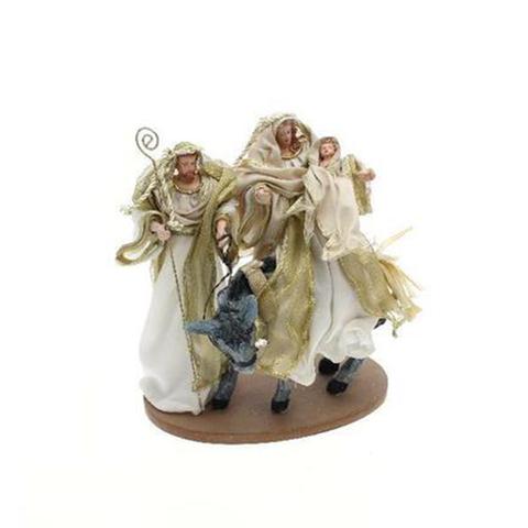 Set Natività 3 Pezzi con Mulo 20cm - Presepe Sacra Famiglia Completo