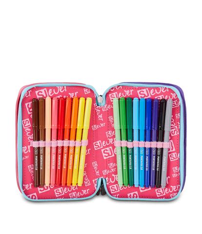 Astuccio 3 Zip Seven SJ Ever Pink Beat Girl – Scuola 2026/27