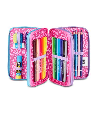 Astuccio 3 Zip Seven SJ Gang Glow LED Unicorn Girl – Scuola 2026/27