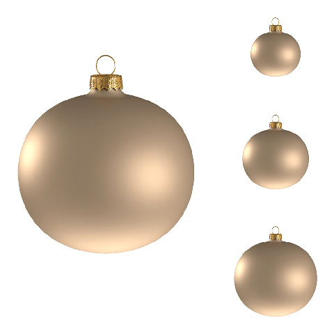 Box 36 Sfere Natalizie Vetro Champagne 60mm - Decorazioni Natale Premium