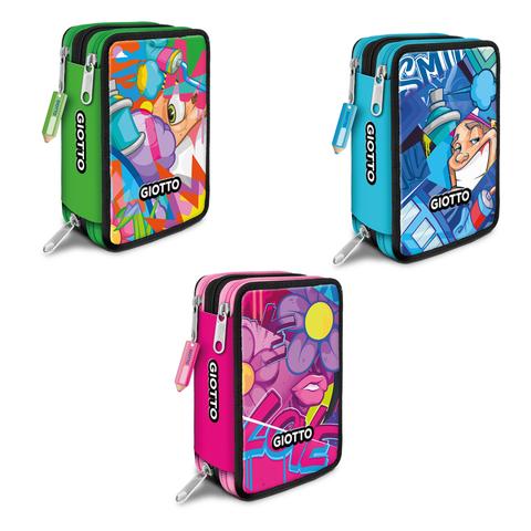 Astuccio 3 Zip Giotto Young Street 18+18+10 - Street Art Completo