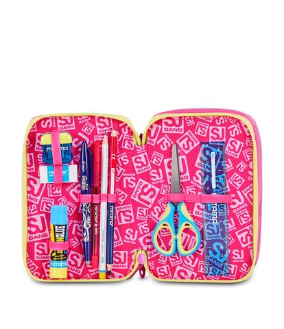 Astuccio 3 Zip S3D Seven SJ Gang Joyful Pins Girl 2026-2027 | Astuccio Scuola Bambina