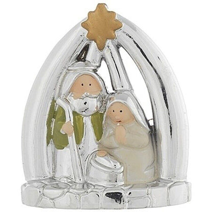 Bagutta Mini Presepe Smaltato 11x13cm - Presepe Natale Decorazione