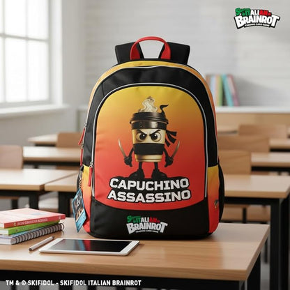 Zaino Scuola Organizzato Brainrot – Zaino con Scomparti per Ragazzi e Fan Brainrot