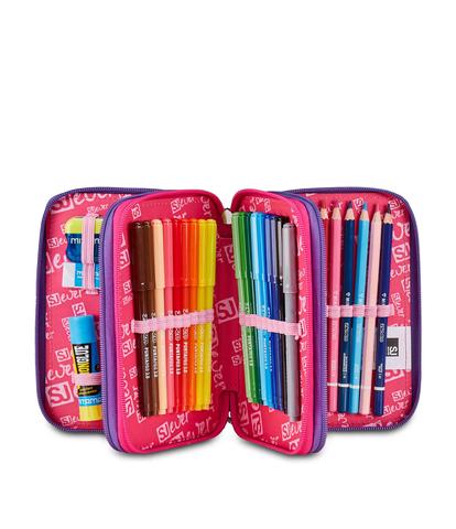 Astuccio 3 Zip Seven SJ Ever Multiviolet Girl – Scuola 2026/27