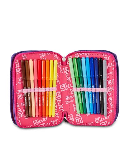 Astuccio 3 Zip Seven SJ Ever Multiviolet Girl – Scuola 2026/27