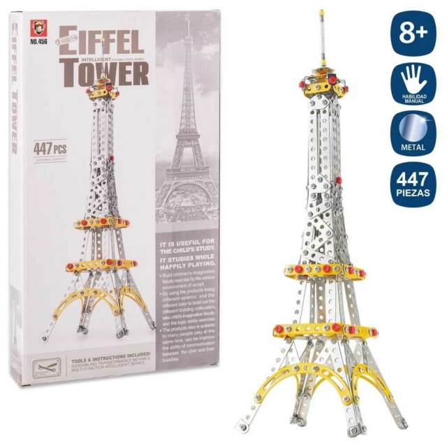 COSTRUZIONI EIFFEL TOWER INTELLIGENCE ASSEMBLY TOYS TIPO MECCANO 447 PEZZI DG GIOCHI