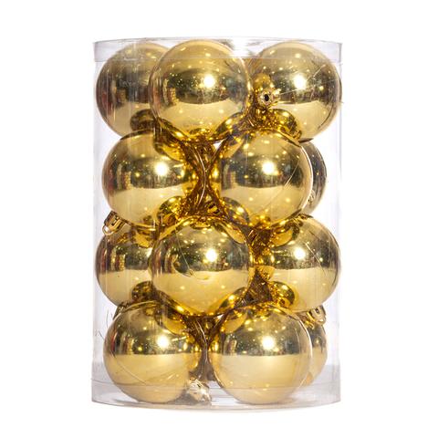 Tubo 24 Sfere Natalizie Metallizzate Oro 40mm - Decorazioni Natale