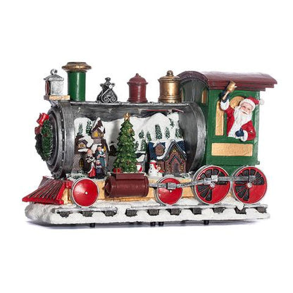 Giostrina Babbo Natale su Treno Musicale - Decorazione Natale Animata