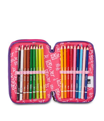 Astuccio 3 Zip Seven SJ Ever Multiviolet Girl – Scuola 2026/27