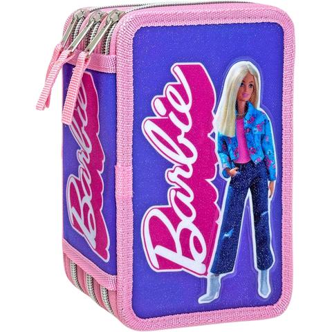 Astuccio Scuola 3 Zip Barbie con 18+18 Pennarelli Turbocolor – Ufficiale Mattel