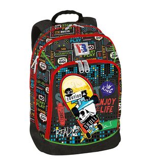 Zaino Skate con Luci LED Nero Young People - Zaino Scuola Ragazzi