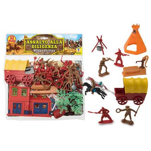 Teo's Busta Indiani e Cowboy con Mappa – Set da 33 Pezzi