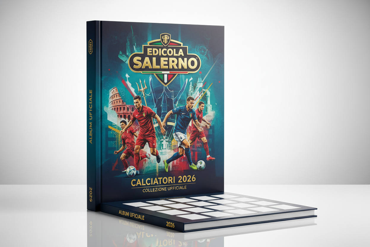 album calciatori 2026 con scritto Edicola Salerno