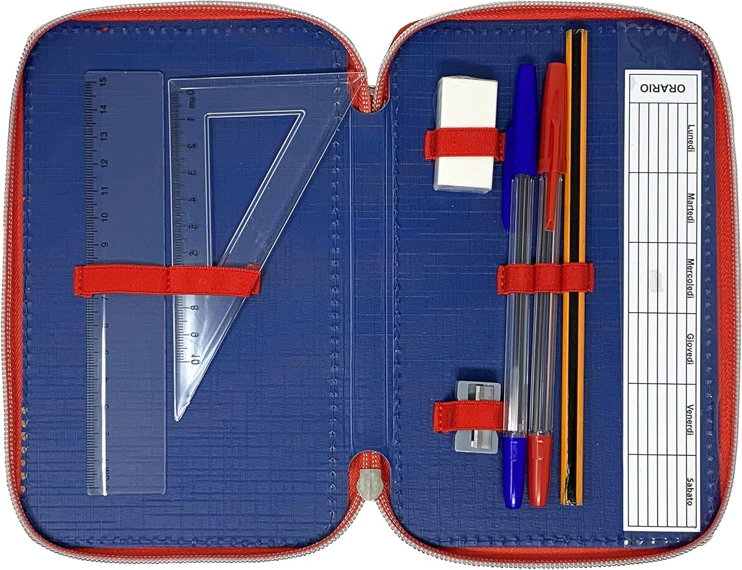 Astuccio Scuola 3 Zip Cars Turbocolor Completo 36 Pezzi - Astuccio Bambini