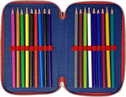 Astuccio Scuola 3 Zip Cars Turbocolor Completo 36 Pezzi - Astuccio Bambini