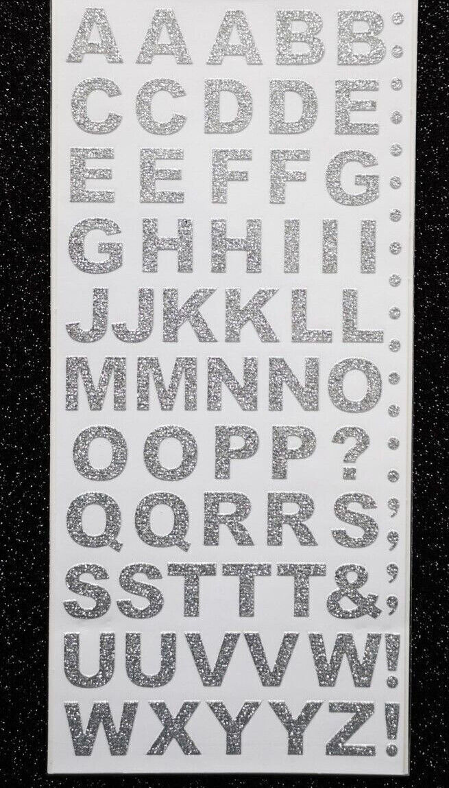 Lettere adesive glitter oro e argento