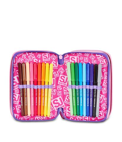 Astuccio Seven 3 Zip S3D SJ Gang Glowcat 2026/27 – Astuccio Completo Scuola Bambina con Gatti