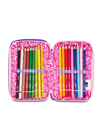 Astuccio Seven 3 Zip S3D SJ Gang Glowcat 2026/27 – Astuccio Completo Scuola Bambina con Gatti