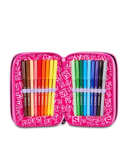 Astuccio 3 Zip S3D Seven SJ Gang Soft Pouch Girl 2026-2027 | Astuccio Scuola Bambina