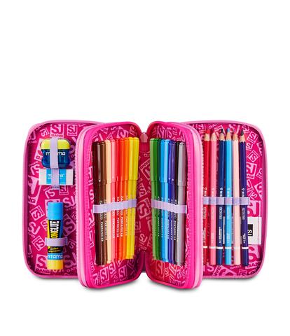 Astuccio 3 Zip S3D Seven SJ Gang Soft Pouch Girl 2026-2027 | Astuccio Scuola Bambina