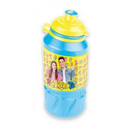 Borraccia Sport 420 ml in Plastica Me Contro Te Azzurro e Giallo