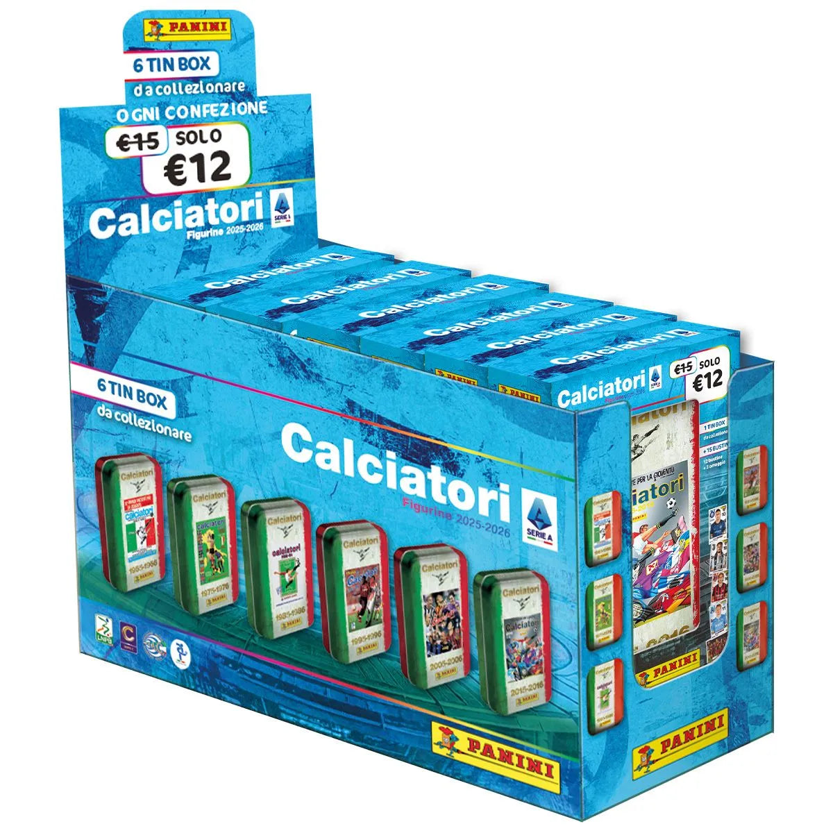 Calciatori Panini 2025-2026 Pack 6 Tin Box Celebrative - Edizione Limitata
