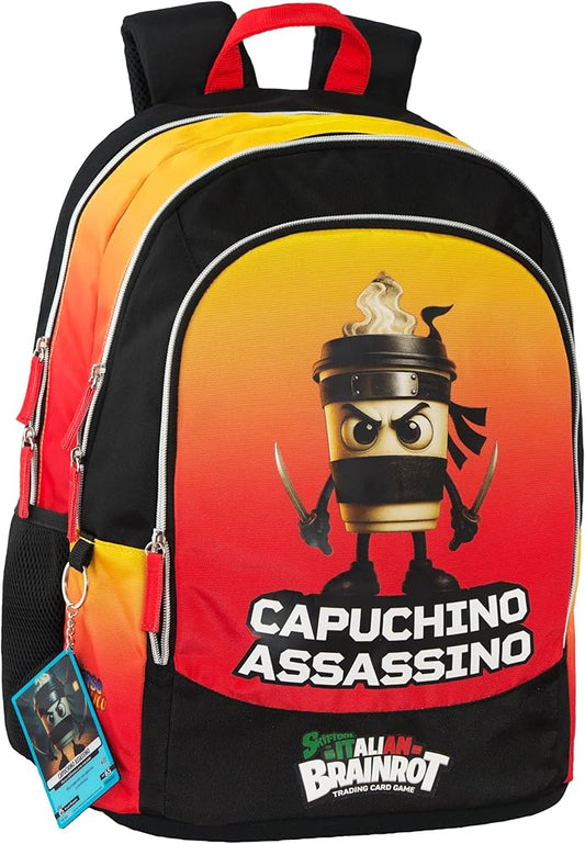Zaino Scuola Organizzato Brainrot – Zaino con Scomparti per Ragazzi e Fan Brainrot