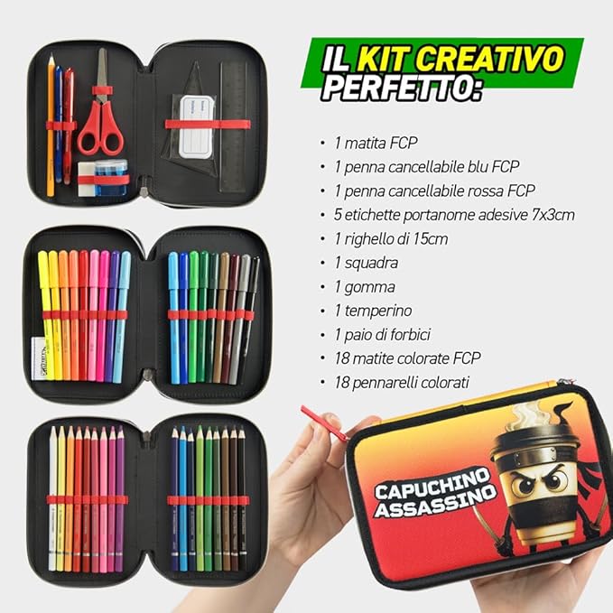 Astuccio 3 Zip Brainrot 2026/27 – Astuccio Scuola con Personaggi Virali per Ragazzi