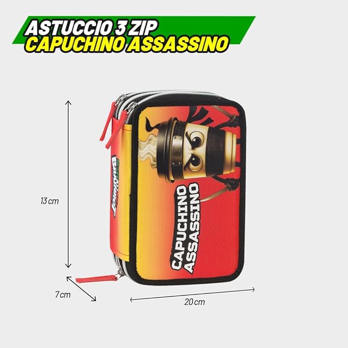 Astuccio 3 Zip Brainrot 2026/27 – Astuccio Scuola con Personaggi Virali per Ragazzi