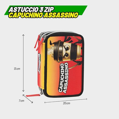 Astuccio 3 Zip Brainrot 2026/27 – Astuccio Scuola con Personaggi Virali per Ragazzi