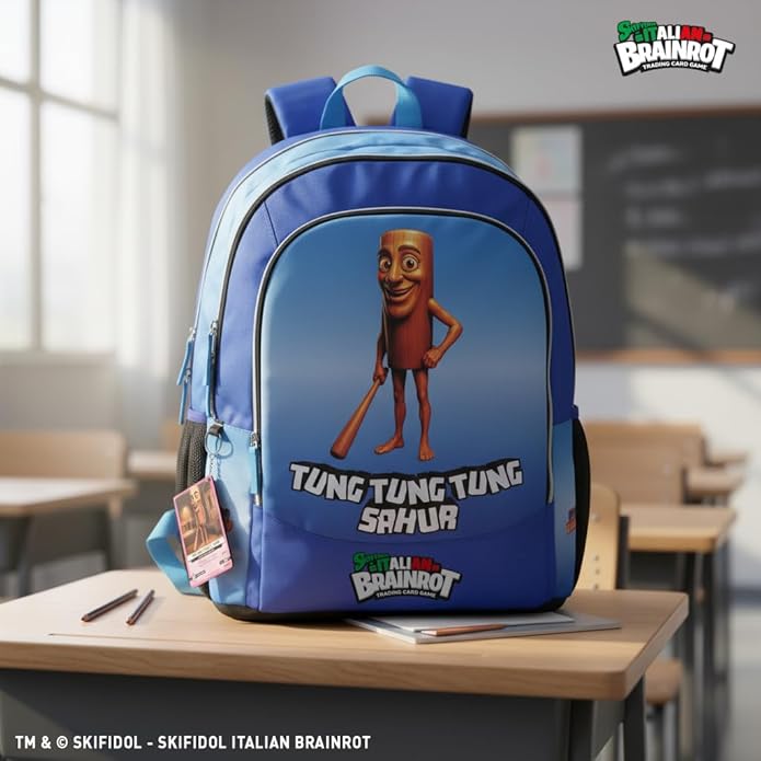 Zaino Scuola Organizzato Brainrot – Zaino con Scomparti per Ragazzi e Fan Brainrot